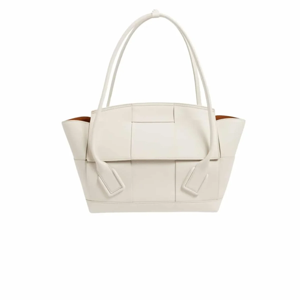 Bottega Veneta Arco Handbag Intrecciato Leather In White 20Cm 1