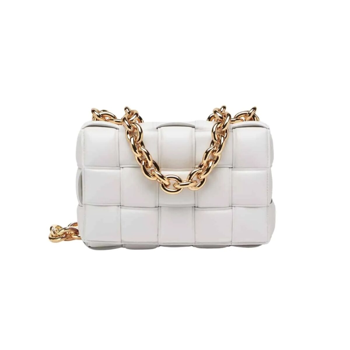 Bottega Veneta Chain Cassette Crossbody Bag In White 26Cm