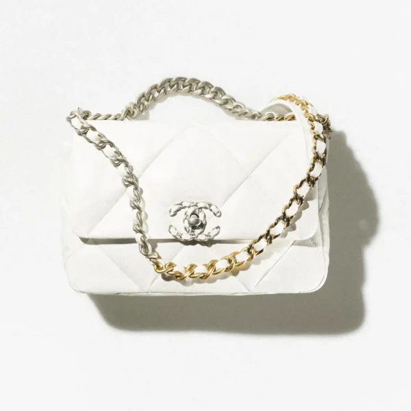 Chanel 19 Handbag White