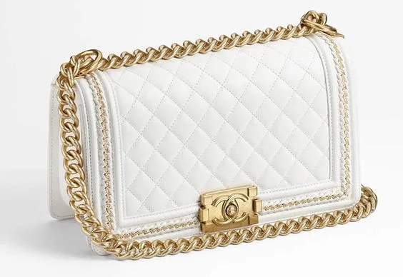 chanel boy beauty chain around bag white 25cm
