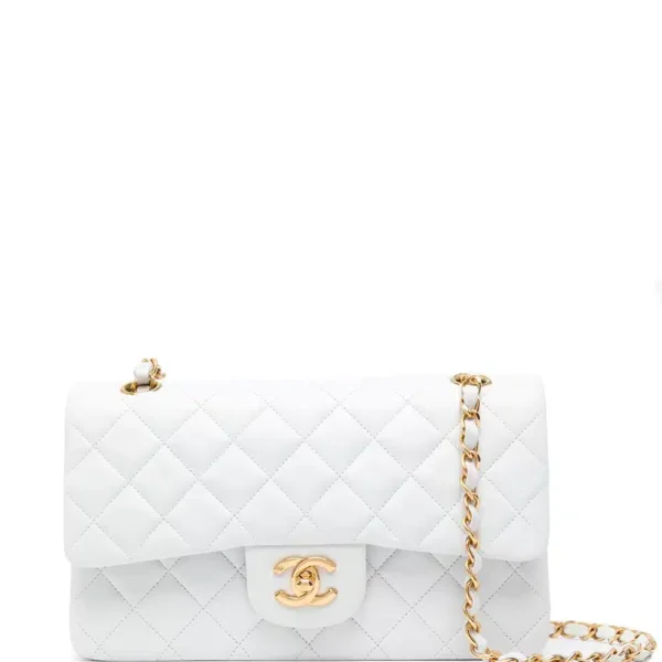 Chanel Classic Mini Flap Gold Hardware White 25Cm