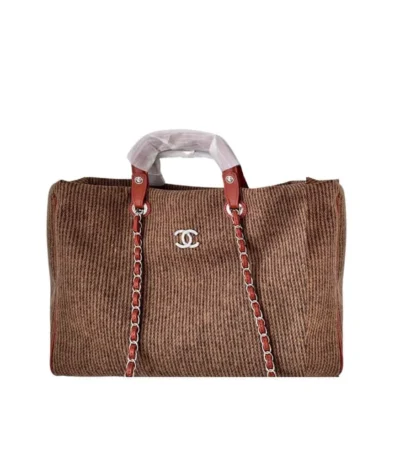 chanel deauville large tote shopping bag brown 38cm pkinx
