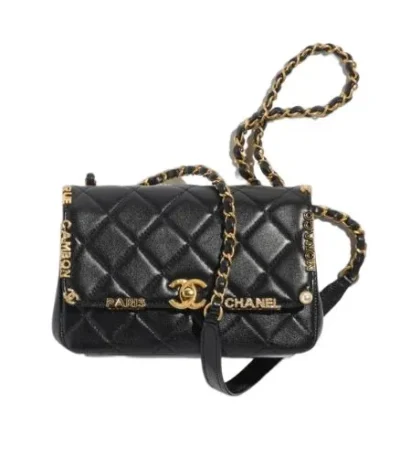 chanel mini flap bag black 195cm hcdrc