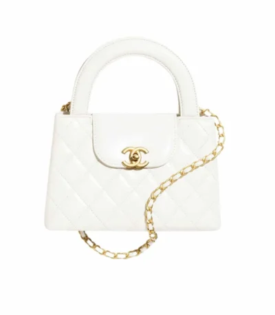 chanel mini shopping bag shiny crumpled calfskin white 20cm pd0co
