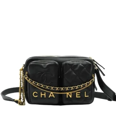 chanel small camera case black 24cm x7w1c