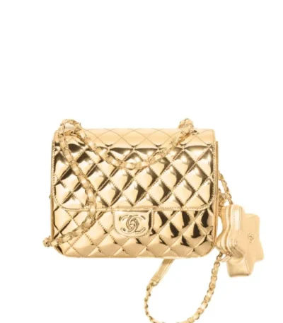chanel star backpack coin purse metallic gold 23cm 8q9o7