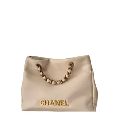 chanel tote bag with chain beige 40cm o6kvd