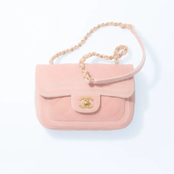 Chanel Velvet Mini Flap Bag Light Pink 18Cm