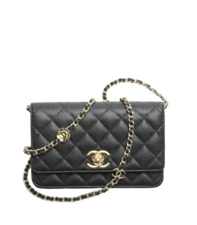 chanel wallet with strap black 19cm bynud