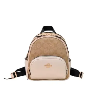 coach court backpack in signature canvas beige 5671 eei3e