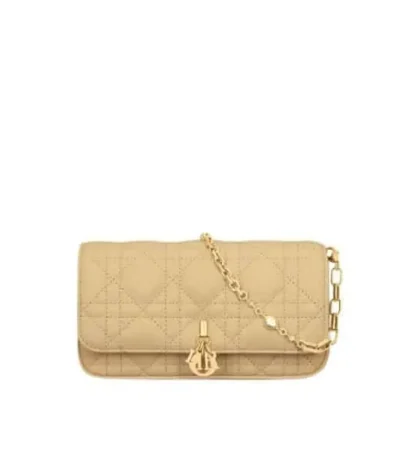 dior lady dior phone pouch beige 19cm cszhq
