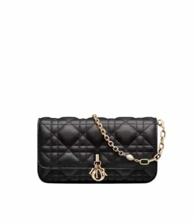 dior lady dior phone pouch black 19cm objhg