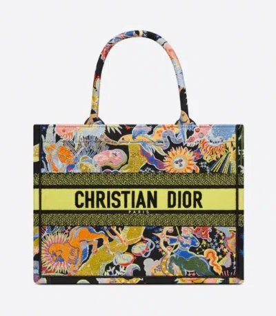dior medium book tote black multicolor dior zodiac fantastico embroidery 36cm m8ay1