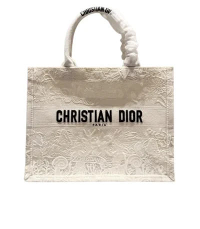 dior medium book tote cabinet de la mer embroidery white 36cm ounqw