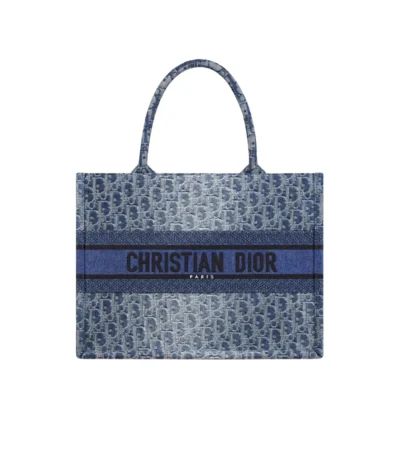 dior medium book tote denim oblique jacquard blue 35cm yi9ck