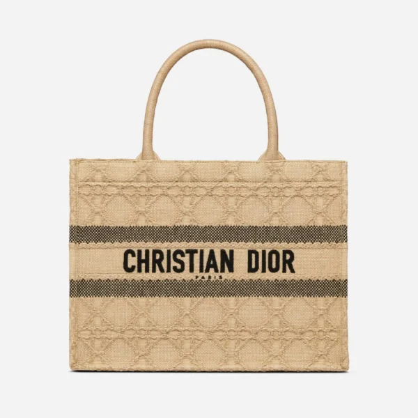 Dior Medium Book Tote Natural Cannage Raffia 36Cm