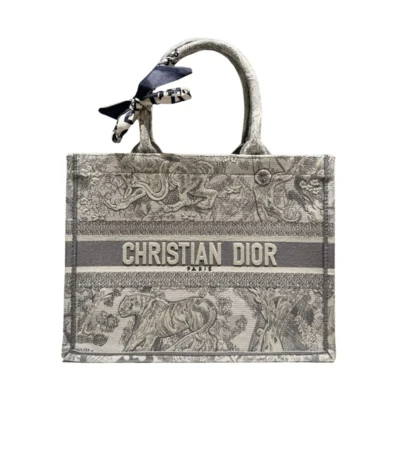dior medium embroidered dioriviera grey canvas 36cm bmy40