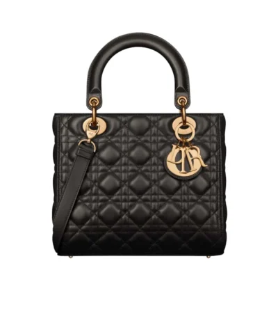 dior medium lady black cannage m0565ongem900 24cm 0aj7a