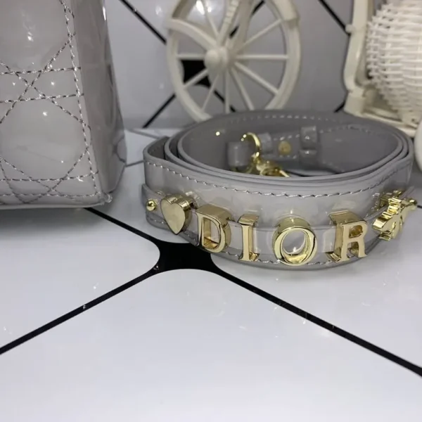 Dior Medium Lady Blush Cannage Lambskin Bag Grey 20Cm