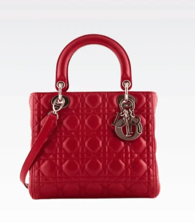 dior medium lady blush cannage lambskin bag red 20cm jvdqz