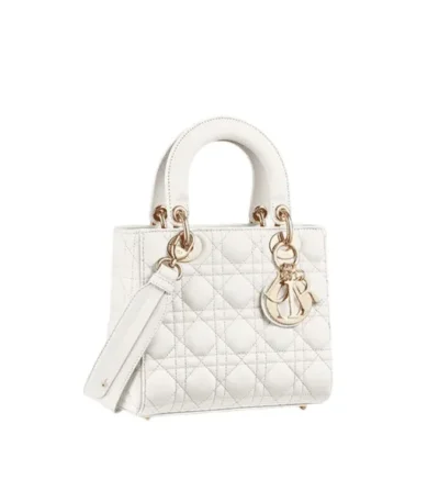 dior medium lady blush cannage lambskin bag white 20cm rndjx