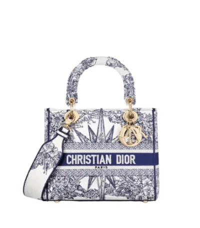 dior medium lady d lite bag blue reve dinfini embroidery 24cm e5iya