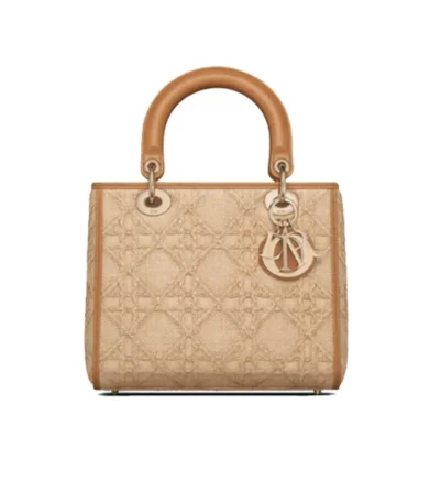 dior medium lady dior bag natural cannage raffia 17cm ww5gy