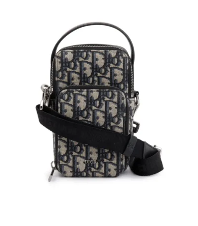 dior micro rider pouch oblique jacquard bag beige and black 17cm oildt