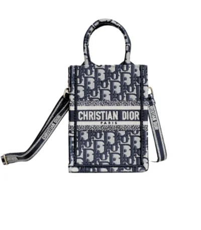 dior mini book tote phone oblique blue 14cm qmj5r