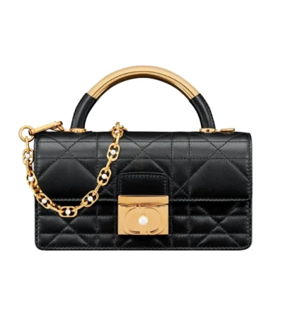 dior mini dior ange bag macrocannage black 20cm mj2my