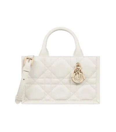 dior mini dior book tote macrocannage calfskin latte 21cm bfw8r