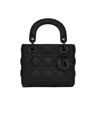 dior mini lady dior bag black ultramatte cannage calfskin 17cm ol1zi