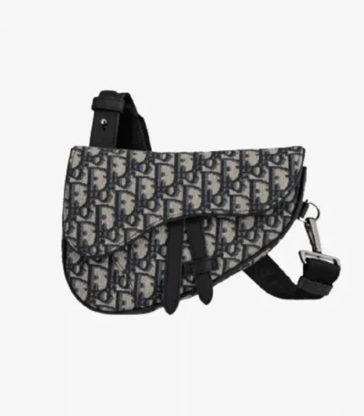 dior mini saddle bag oblique jacquard beige and black yhezk