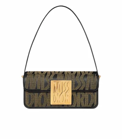 dior miss dior flap bag black gold 22cm avkoe