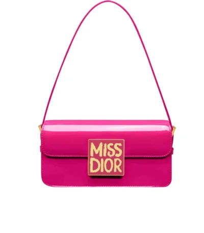 dior miss dior flap bag patent calfskin fuchsia 20cm 5nngi