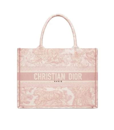 dior personalized large tote toile de jouy embroidery pink 42cm bknj8