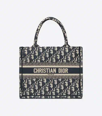 dior small book tote blue dior oblique embroidery zqfat