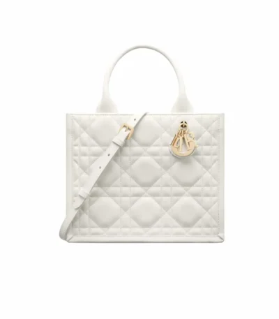 dior small book tote macrocannage calfskin latte 26cm 6r7hj