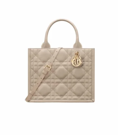 dior small book tote macrocannage calfskin powder beige 26cm kgnia