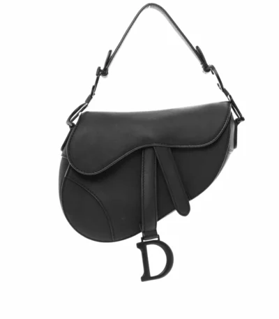 dior ultra matte leather saddle bag black 25cm omffj