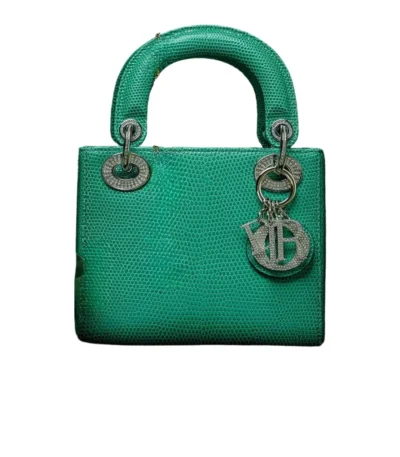 dior vert tundra lizard mini lady green 18cm hbnof