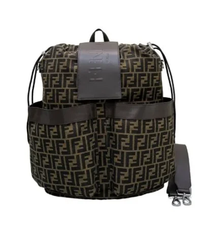 fendi drawstring ff jacquard fabric backpack jq8hm
