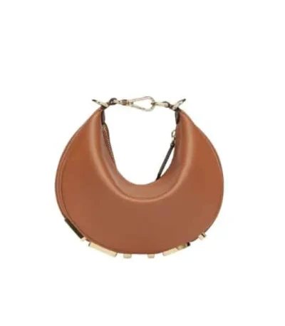 fendi fendigraphy mini leather mini bag brown 16cm 8elzq
