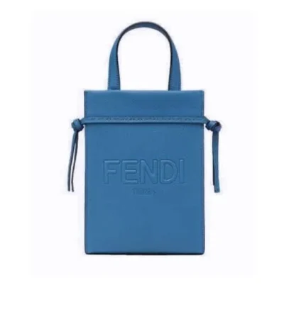 fendi go to shopper mini blue leather bag 25cm dndqt
