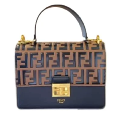 fendi kan i leather bag brown 25cm 2lzub