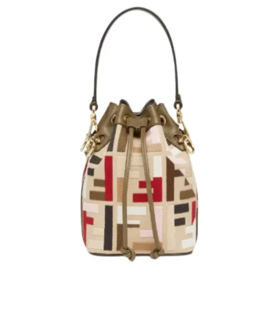 fendi mon tresor canvas mini bag with ff embroidery multicolour 14cm vee5w