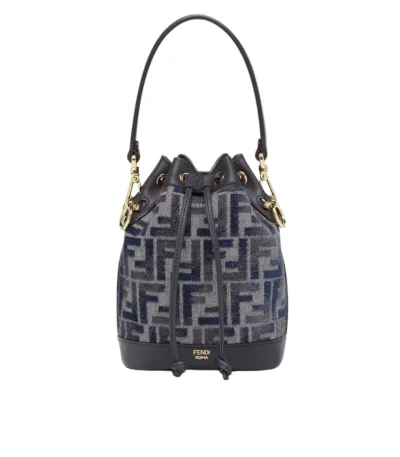 fendi mon tresor ff chenille mini bag dark blue 21cm plz1c