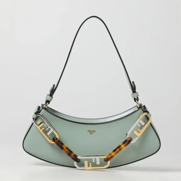 Fendi O’Lock Swing Pouch Bag Blue 32Cm