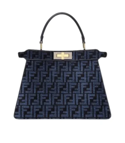 fendi peekaboo iseeu small ff tapestry blue zkk7k