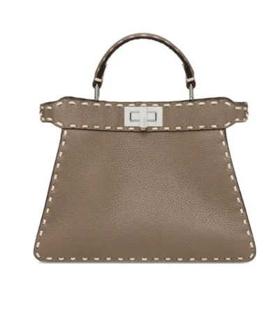 fendi peekaboo mini selleria bag with exotic details grey gurde
